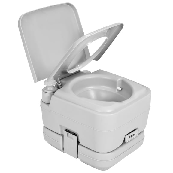 DWVO Portable Toilet RV Potty, 2.6 Gallon Travel Toilet Detachable Tank, Lightweight Indoor Outdoor Commode With Double Outlet Water Spout