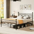 thumbnail image 1 of DWVO Queen Platform Metal Bed Frame with Headboard and Footboard, No Box Spring Needed, 1 of 7