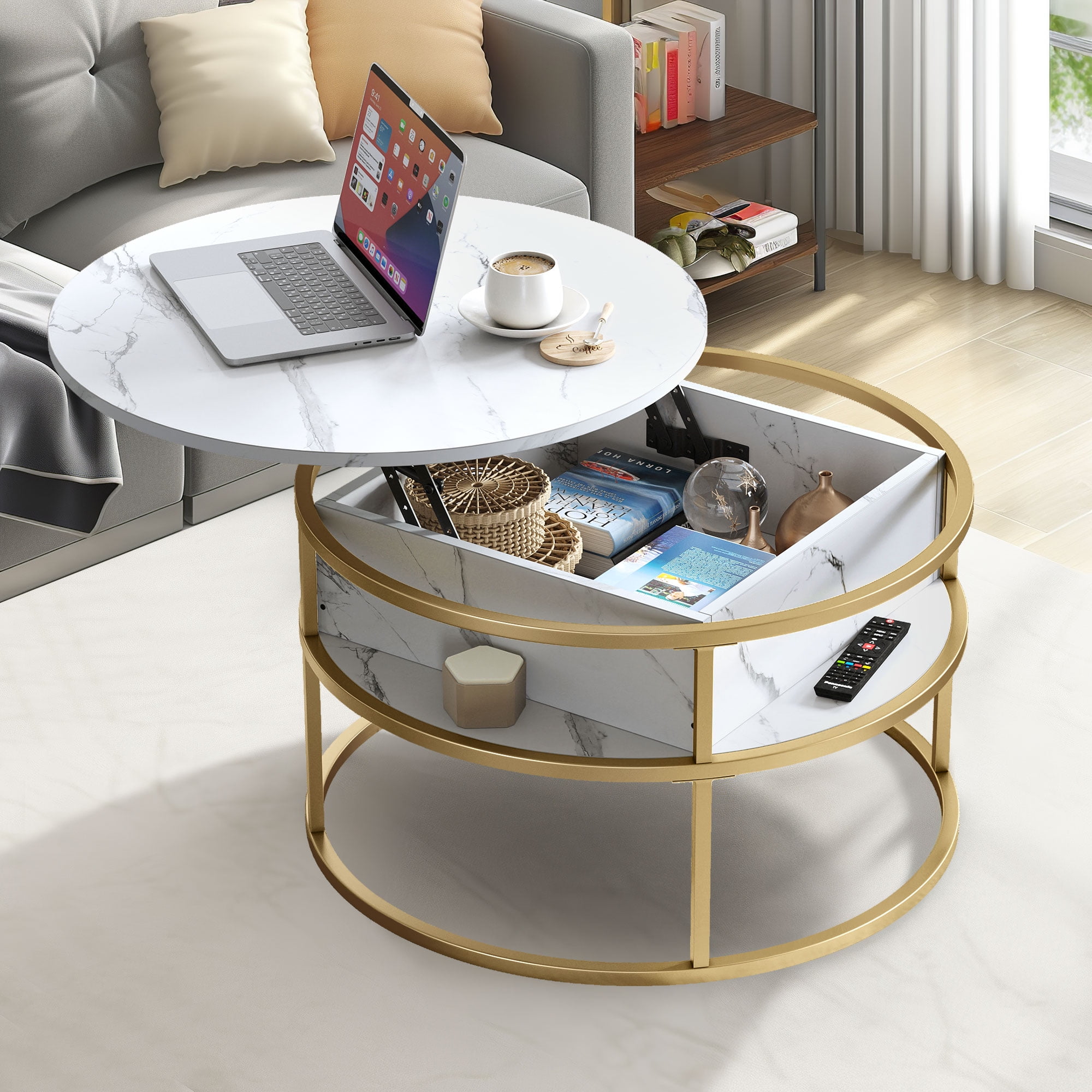 Lift top coffee table gold online