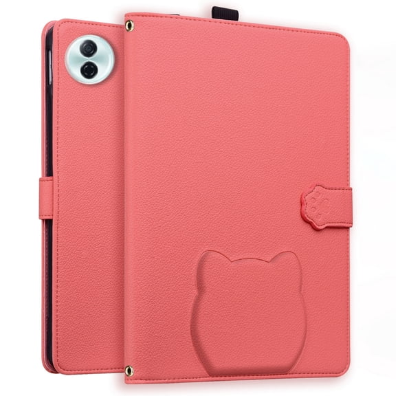 DWaybox Case for Honor Pad 10 / Honor Tablet 10 12.1 inch, Shockproof Full-Body Protective Cover, Adjustable Kickstand & Card Slots, Anti-Scratch Lichee Texture PU Leather Folio Shell -Red