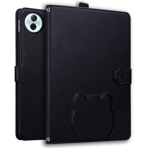 DWaybox Case for Honor Pad 10 / Honor Tablet 10 12.1 inch, Shockproof Full-Body Protective Cover, Adjustable Kickstand & Card Slots, Anti-Scratch Lichee Texture PU Leather Folio Shell -Black