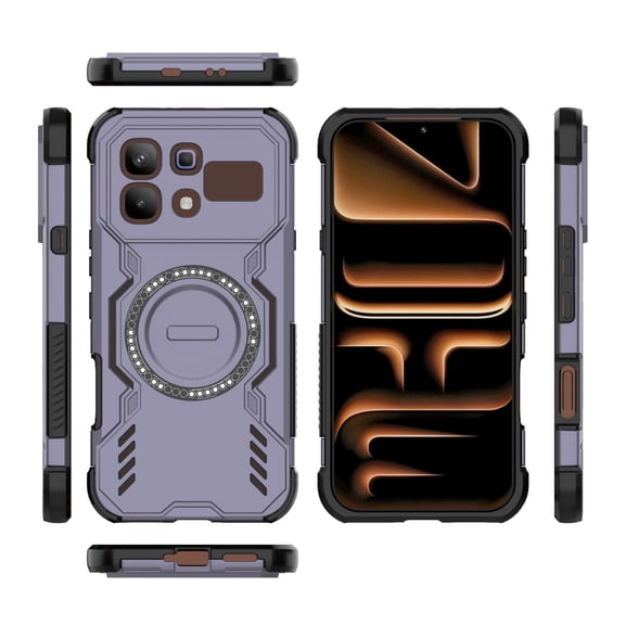 DWaybox Case for Infinix Note 60 Pro 5G 6.78 inch Released 2026, [Support Magnetic Attraction Wireless Charge], Slim Shock-Absorption Flexible TPU Bumper + PC Protective Back Cover -Purple