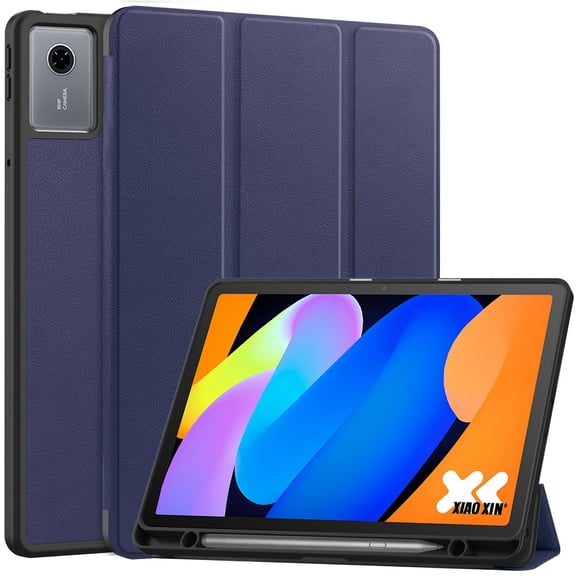 DWaybox Case for Lenovo Idea Tab 11.0" 2025 Model TB336FU TB336ZU, Shockproof Protective Cover with Kickstand, Built-in Pen Slot & Auto Wake/Sleep, Folio Matte TPU Smart Cover -Dark Blue
