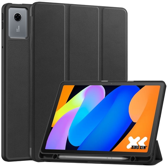 DWaybox Case for Lenovo Idea Tab 11.0" 2025 Model TB336FU TB336ZU, Shockproof Protective Cover with Kickstand, Built-in Pen Slot & Auto Wake/Sleep, Folio Matte TPU Smart Cover -Black
