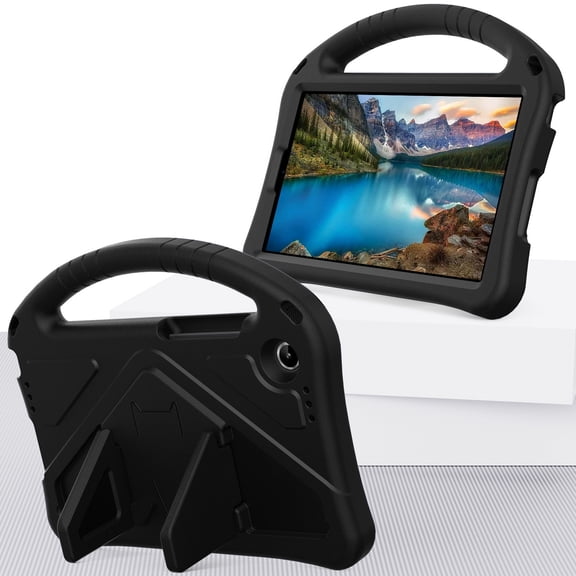 DWaybox Case for Lenovo Tab One 8.7 inch 2025 Model, Kids-Proof Shockproof EVA Cover with Handle Stand, Anti-Drop Design and Full Body Protection -Black