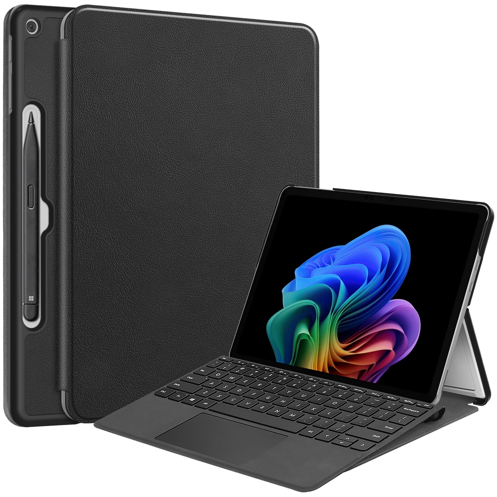 Custodia Folio Per Microsoft Surface Pro 12 (2025) In PU E PC, Con Supporto Multiangolo E Accensione Automatica, Colore Blu Scuro