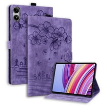 DWaybox Case for Xiaomi Redmi Pad 2 Pro 12.1 inch 2025 Model - Cute Cartoon Embossed PU Leather Folio Shockproof Cover with Adjustable Kickstand & Card Slots -Purple