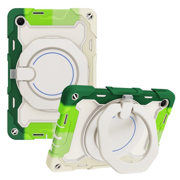 DWaybox Case for Xiaomi Redmi Pad 2 9.7 inch 2026, 360° Rotating Ring Stand -Rainbow Green