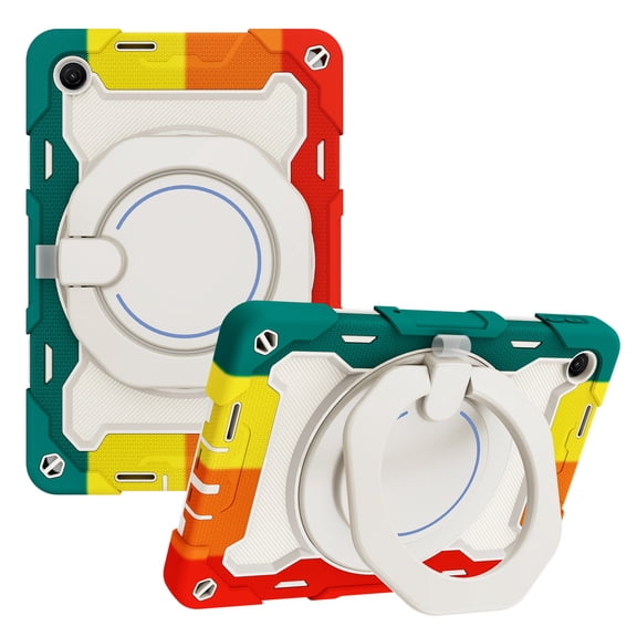 DWaybox Case for Xiaomi Redmi Pad 2 9.7 inch 2026, 360° Rotating Ring Stand -Rainbow Red