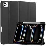DWaybox Smart Case for iPad Pro 11-inch 2025 M5 Model A3357 / A3358, Shockproof Protective Cover with Kickstand, Built-in Pen Slot & Auto Wake/Sleep, Folio Matte TPU Back Cover -Black