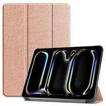 DWaybox Case for iPad Pro 11-inch 2025 M5 Model A3357 / A3358, Folio Slim Smart Cover with Multi-Angle Stand, Lightweight Hard Shell & Auto Wake/Sleep -Rose Gold