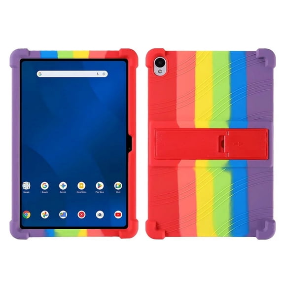 DWaybox Case for onn 11" Core Tablet (2026 Model), Anti-Drop Shockproof Silicone Cover with Thickened Corners, Adjustable Kickstand & Protective Shell -Rainbow