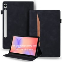 DWaybox Shockproof Case for Samsung Galaxy Tab S10 Lite 10.9" 2025 (SM-X400/SM-X406B) - Retro PU Leather TPU Hybrid Protective Cover with Anti-Slip Grip Strap & Card Slots -Black