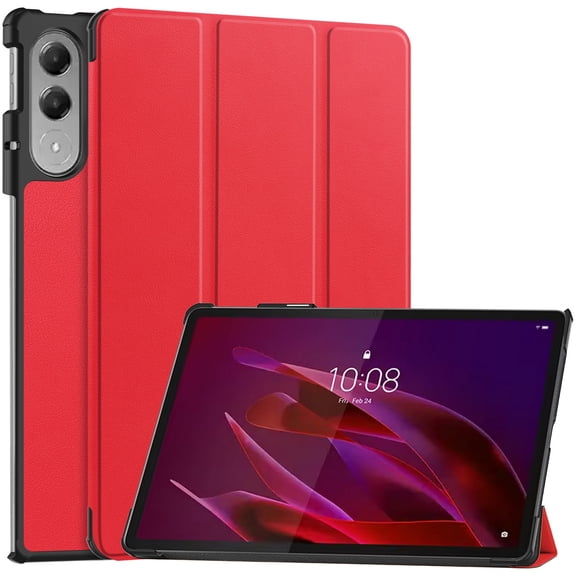 DWaybox Slim Case for Lenovo Yoga Tab 11.1 inch 2025 Model, Folio Smart Cover with Auto Wake/Sleep, Adjustable Kickstand & Lightweight Shockproof Hard Shell -Red