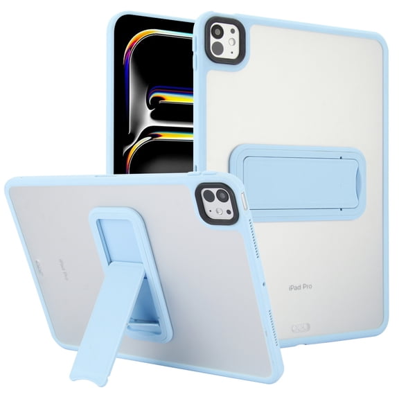 DWaybox Tablet Case for iPad Pro 13-inch M5 2025 Model A3360/A3361, Slim Hybrid Protective Cover with Kickstand, Shock-Absorbing TPU Bumper & Anti-Scratch Matte Frosted PC Back Shell -Sky Blue