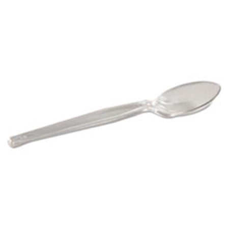 DX Plastic Cutlery Heavyweight Teaspoon - Crystal Clear- 6 in.