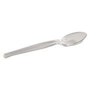 DX Plastic Cutlery Heavyweight Teaspoon - Crystal Clear- 6 in.