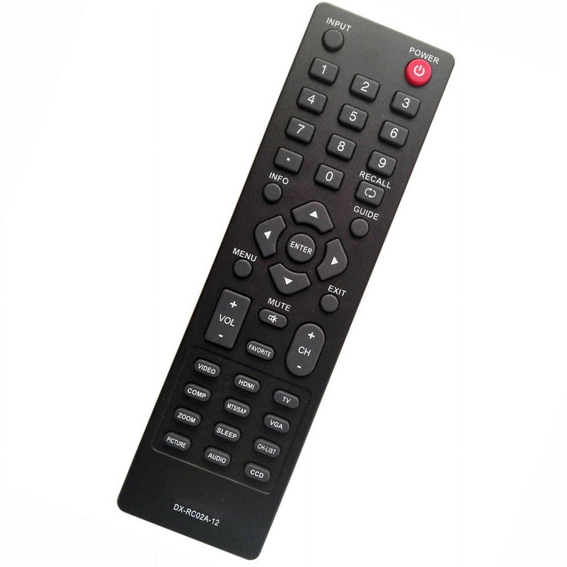 DXRC02A12 Dynex Replacement TV Remote for Multiple Models No Setup