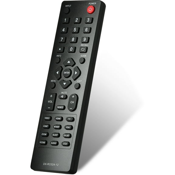 DX-RC02A-12 Remote Control Compatible with Dynex TV, Include LCD LED HDTV TVs