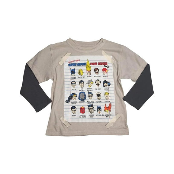 DX-xtreme - Little Boys Long Sleeve Top 32249-2T (tan dc comics)