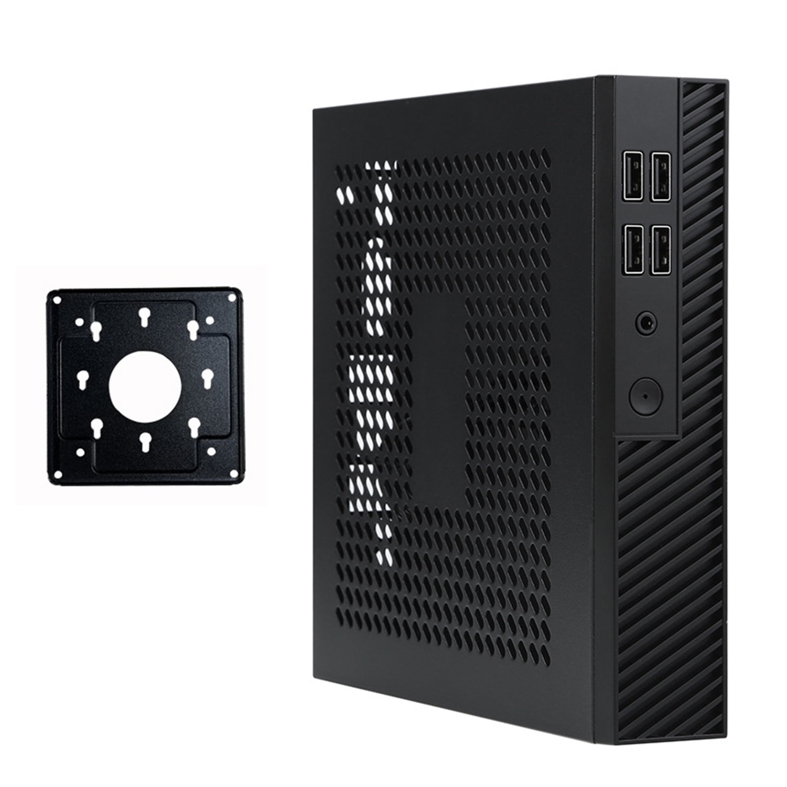 DX01 ITX Computer Case Desktop Case with 4 USB2.0 Port Industrial Control for Home Theater Gaming