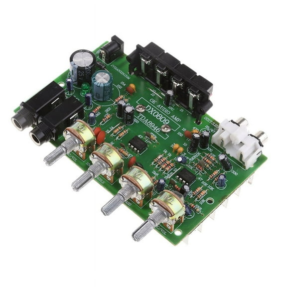 DX0809 Two-Channel Power Amplifier Board 60W Hi-Fi Stereo Audio Power Amplifier Volume Tone Control Board Kit,1 amplifier board,as shown