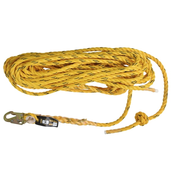 DXFP100050 DEWALT 50 ft.( 15.2 m.) Vertical Lifeline Polysteel Rope with Snap Hook and Taped End