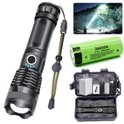 DXIMRX 120000 Lumens Powerful Flashlight, Rechargeable Super Bright Camping Led Flashlight 26650 Battery Zoom Torch