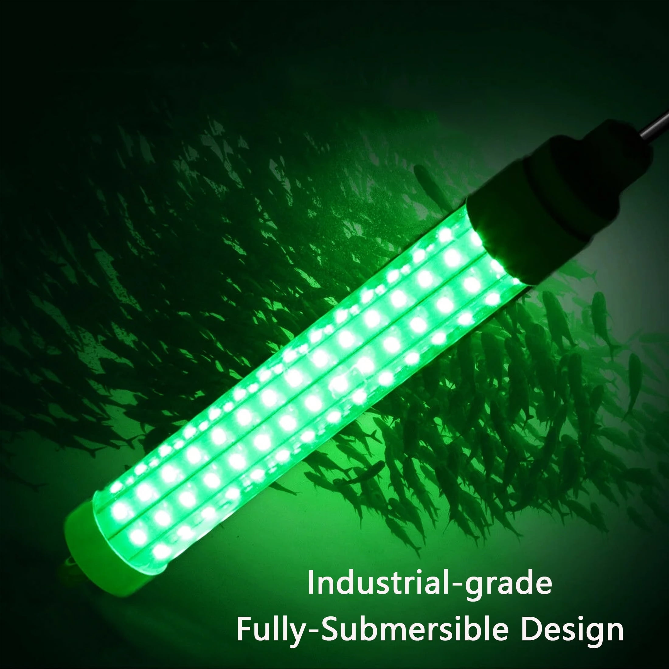 DXIMRX 12V LED Underwater Fishing Light Green Night Fishing Attractor IP68 Submersible Lamp with 22.3ft Power Cord