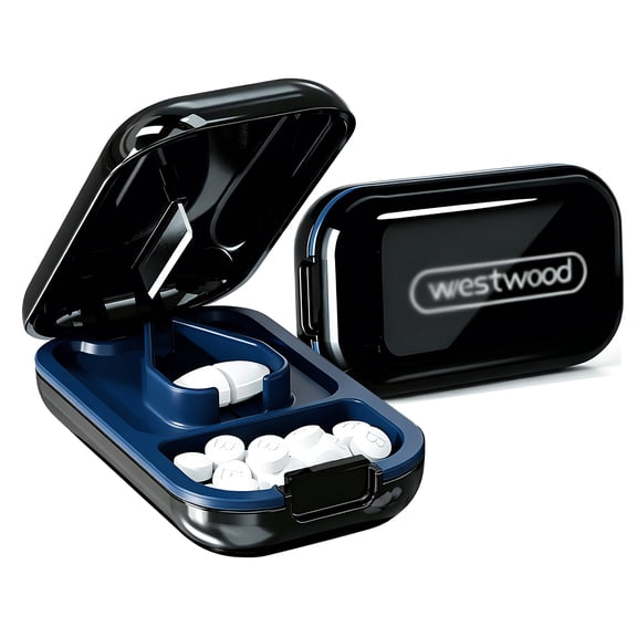 DXIMRX Pill Cutter, Professional Pill Splitter Pill Cutter for Small or Large Pills, Portable Cuts Vitamins Tablets for Purse Pocket, Black