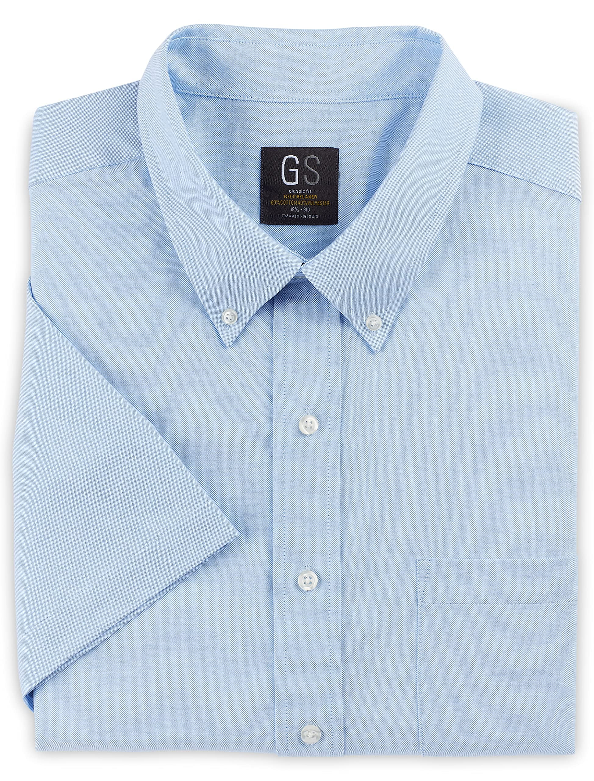 DXL Gold Series Big and Tall Pinpoint Oxford Dress Shirt, Blue, 18