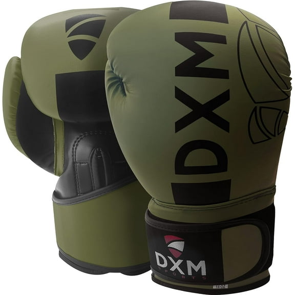 DXM SPORTS Boxing Gloves for Men & Women - Green & Black, 10oz