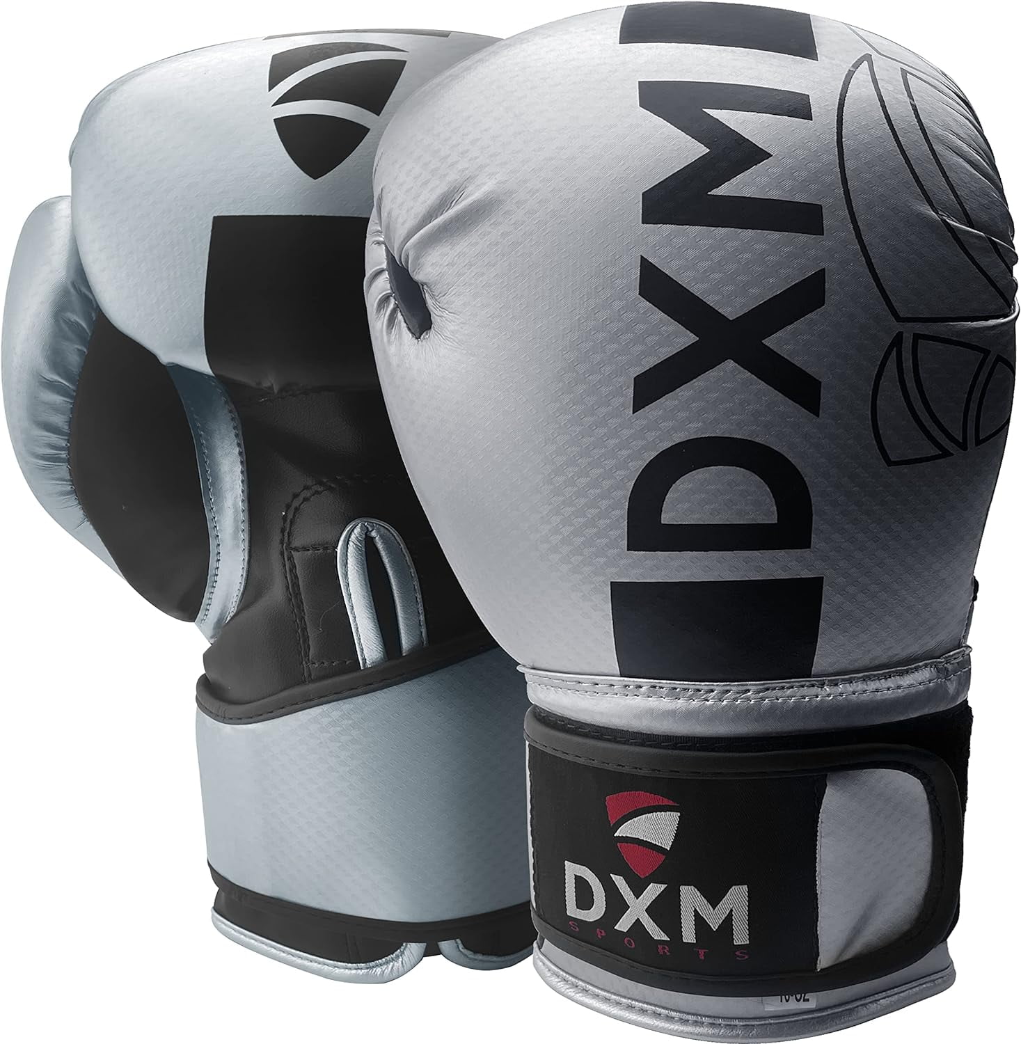 DXM SPORTS Boxing Gloves for Men & Women - Silver & Black, 12oz