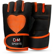 DXM SPORTS Gym Workout Weight Lifting Gloves with Wrist Support - M, Orange