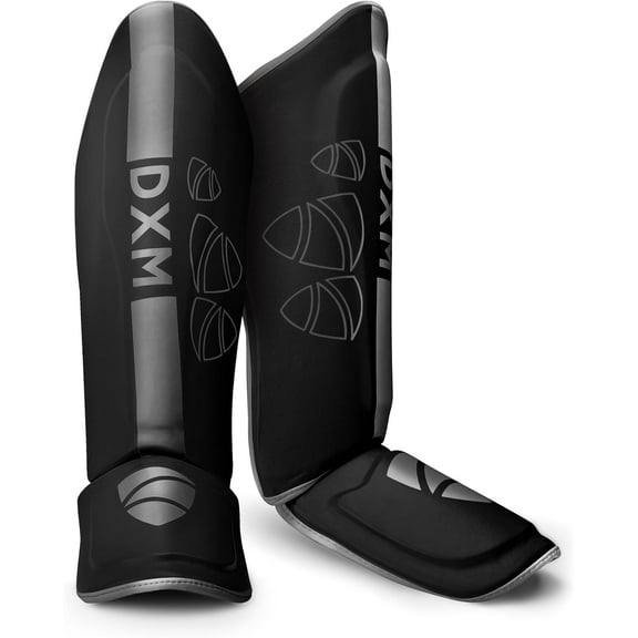 DXM SPORTS MMA Shin Guards with Instep, Padded Support - Small, Silver