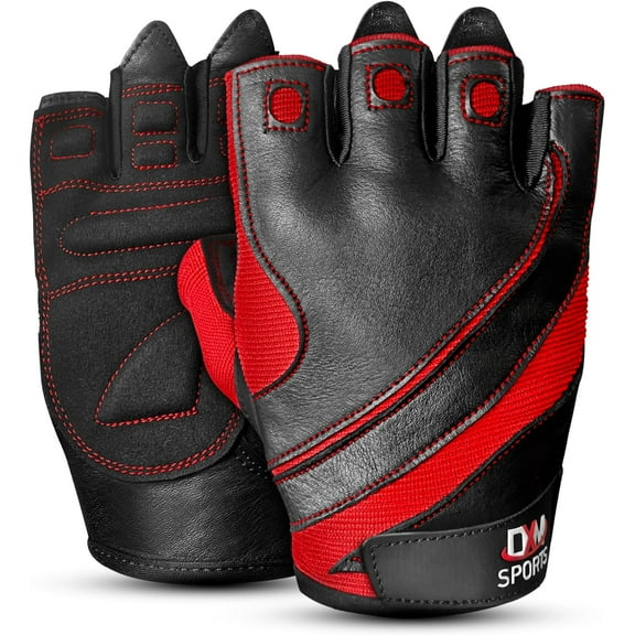 DXM SPORTS Weightlifting Workout Gym Gloves for Men - 3X-Large, Red