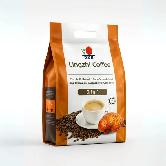 DXN Lingzhi Coffee 3 in 1, Ganoderma Coffee, 20 Pack