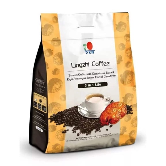 DXN Lingzhi Coffee 3 in 1 Lite, 20 Pack, Ganoderma Coffee, 20 Pack