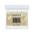 thumbnail image 1 of DXOUPM 100 Count Clean Swabs with Pointed and Round Tip Organic Cotton & Bamboo Makeup Nail Polish Eyeliner Touch-ups Ear Cleaning QTips Cosmetic Makeup Applicator, 1 of 7