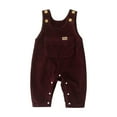 thumbnail image 1 of DXOUPM Baby Boy Girls Corduroy Overalls Toddler Bib Pants Suspender Jumpsuit Romper Fall Outfit Dark Purple 3-6M, 1 of 4