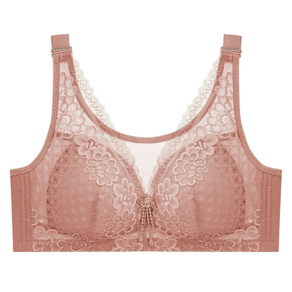 DXOUPM Bra for Women Everyday Bra Support Bra Lace Underwear Comfort Bralette b-Red 38
