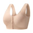 thumbnail image 1 of DXOUPM Bras for Women Plus Size Front Closure Sports Bra No Underwire Full Support Front Button Push Up Bra c-Beige 38, 1 of 4