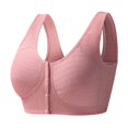 thumbnail image 1 of DXOUPM Bras for Women Plus Size Front Closure Sports Bra No Underwire Full Support Front Button Push Up Bra c-Pink 36, 1 of 4