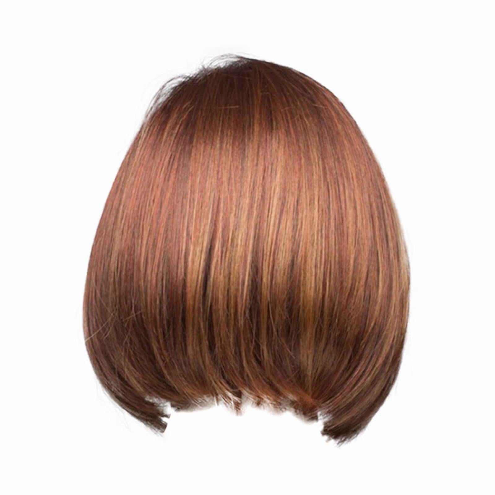 DXOUPM Brown Short Hair Girls Fashion Bangs Wave Head Short Straight
