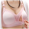 thumbnail image 1 of DXOUPM Front Button Nursing Bras Women Cotton Ultra Soft Cup Soft Support Everyday T Shirt Bras Pink 36, 1 of 2