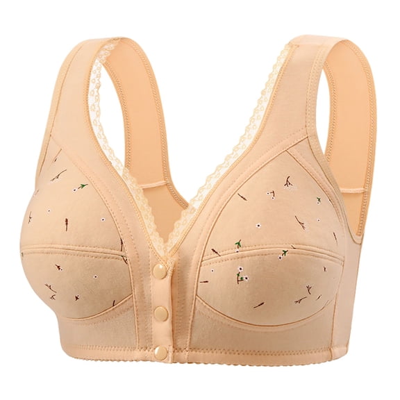 DXOUPM Push Up Bras for Women No Underwire U Neck Comfortable Breathable Bra Full Coverage T Shirt Everyday Bras Smoothing Underwear E-Yellow 42