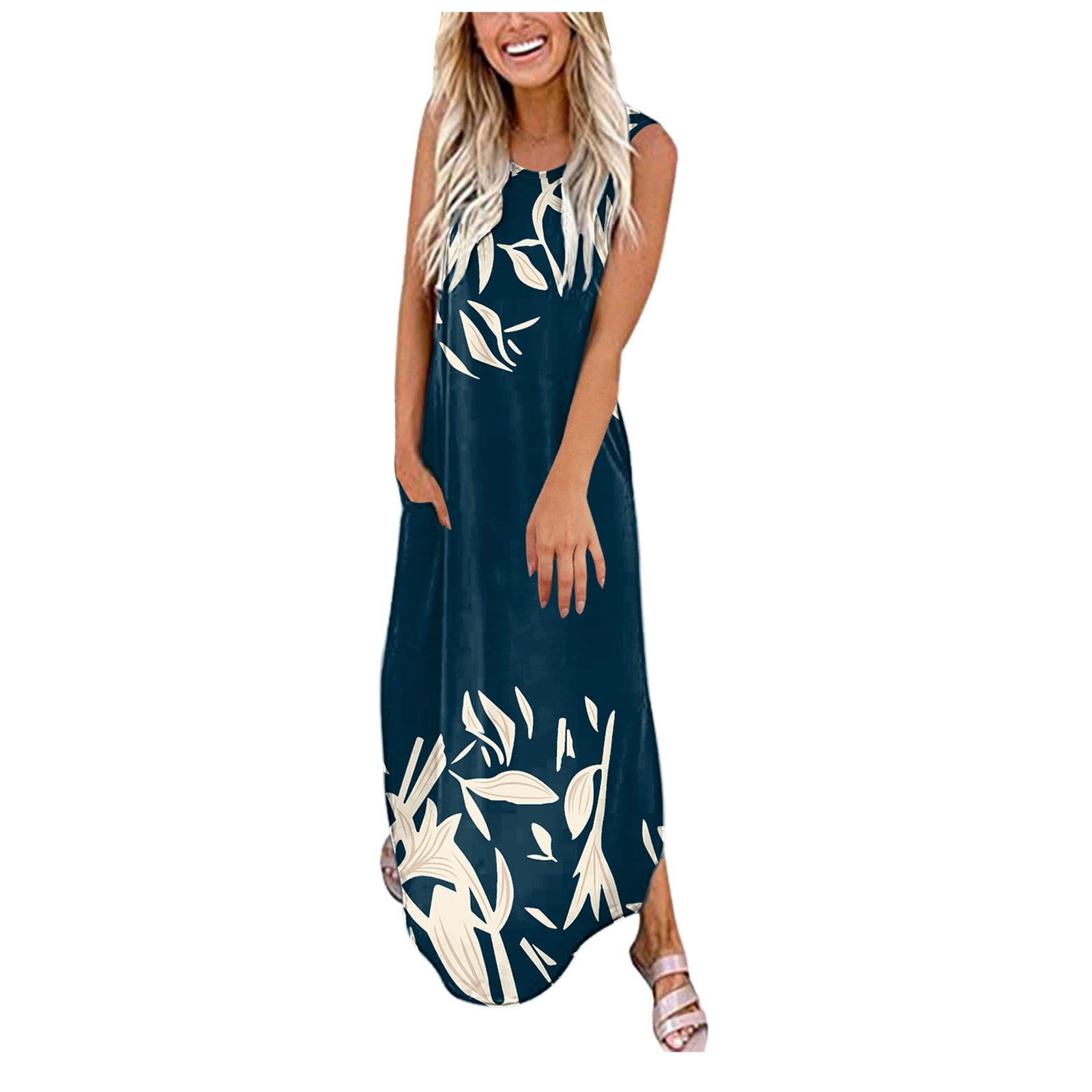 Ladies Spring Summer Beach Resort Style Loose Print Dress main image 1