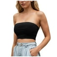thumbnail image 1 of DXOUPM Women Comfortable Strapless Bra Women Seamless Basic Bandeau Black M, 1 of 5