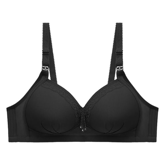 DXOUPM Women's Adjustable Bra Breathable Bra Comfortable Seamless Full Coverage Bra for Women Wireless Bras with Soft Support C-Black 38