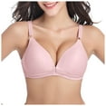 thumbnail image 1 of DXOUPM Women's Cotton Nursing Bras Comfortable Push up Bras for Women Maternity Moms Bras Nursing Bras for Breastfeeding Pink 34, 1 of 5
